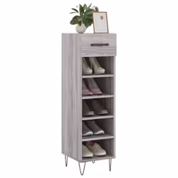 vidaXL Shoe Cabinet Shoe Storage Cupboard Shoe Rack Smoked Oak Engineered Wood - grey sonoma - Additional view 2