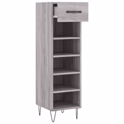 vidaXL Shoe Cabinet Shoe Storage Cupboard Shoe Rack Smoked Oak Engineered Wood - grey sonoma - Additional view 4