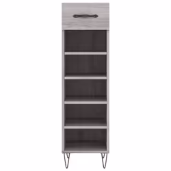 vidaXL Shoe Cabinet Shoe Storage Cupboard Shoe Rack Smoked Oak Engineered Wood - grey sonoma - Additional view 5