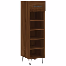 vidaXL Shoe Cabinet Shoe Storage Cupboard Shoe Rack Smoked Oak Engineered Wood - brown oak