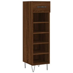 vidaXL Shoe Cabinet Shoe Storage Cupboard Shoe Rack Smoked Oak Engineered Wood - brown oak