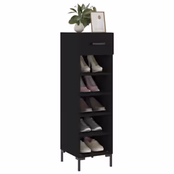 vidaXL Shoe Cabinet Shoe Storage Cupboard Shoe Rack Sonoma Oak Engineered Wood - black