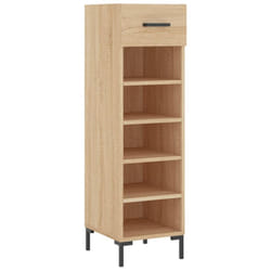 vidaXL Shoe Cabinet Shoe Storage Cupboard Shoe Rack Sonoma Oak Engineered Wood - sonoma oak