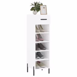 vidaXL Shoe Cabinet Shoe Storage Shelf Shoe Rack Grey Sonoma Engineered Wood - white