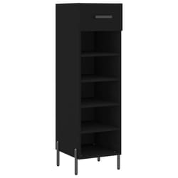 vidaXL Shoe Cabinet Shoe Storage Shelf Shoe Rack Grey Sonoma Engineered Wood - black