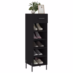 vidaXL Shoe Cabinet Shoe Storage Shelf Shoe Rack Grey Sonoma Engineered Wood - black