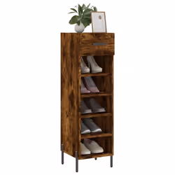 vidaXL Shoe Cabinet Shoe Storage Shelf Shoe Rack Grey Sonoma Engineered Wood - smoked oak