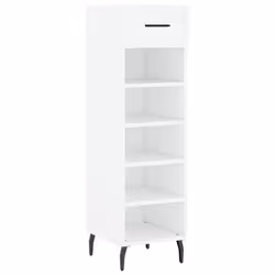 vidaXL Shoe Cabinet Shoe Storage Shoe Rack High Gloss White Engineered Wood - white