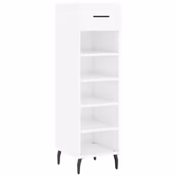 vidaXL Shoe Cabinet Shoe Storage Shoe Rack High Gloss White Engineered Wood - high gloss white