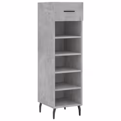vidaXL Shoe Cabinet Shoe Storage Shoe Rack High Gloss White Engineered Wood - concrete grey