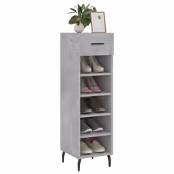 vidaXL Shoe Cabinet Shoe Storage Shoe Rack High Gloss White Engineered Wood - concrete grey