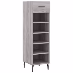 vidaXL Shoe Cabinet Shoe Storage Shoe Rack High Gloss White Engineered Wood - grey sonoma