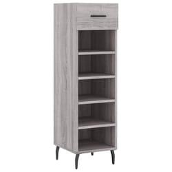 vidaXL Shoe Cabinet Shoe Storage Shoe Rack High Gloss White Engineered Wood - grey sonoma