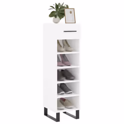 vidaXL Shoe Cabinet Shoe Storage Shelf Shoe Rack Grey Sonoma Engineered Wood - white