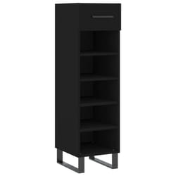 vidaXL Shoe Cabinet Shoe Storage Shelf Shoe Rack Grey Sonoma Engineered Wood - black