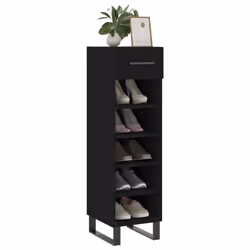 vidaXL Shoe Cabinet Shoe Storage Shelf Shoe Rack Grey Sonoma Engineered Wood - black