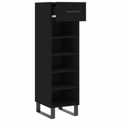 vidaXL Shoe Cabinet Shoe Storage Shelf Shoe Rack Grey Sonoma Engineered Wood - black - Additional view 4