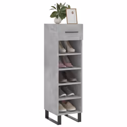 vidaXL Shoe Cabinet Shoe Storage Shelf Shoe Rack Grey Sonoma Engineered Wood - concrete grey