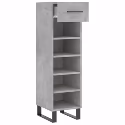 vidaXL Shoe Cabinet Shoe Storage Shelf Shoe Rack Grey Sonoma Engineered Wood - concrete grey - Additional view 4