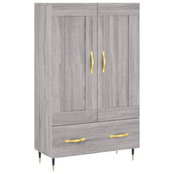 vidaXL Highboard Sideboard Storage Cabinet High Gloss White Engineered Wood - grey sonoma