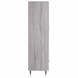 vidaXL Highboard Sideboard Storage Cabinet High Gloss White Engineered Wood - grey sonoma - Additional view 6