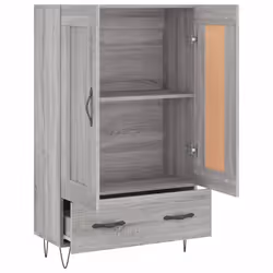 vidaXL Highboard Sideboard Storage Cabinet Side Cabinet White Engineered Wood - grey sonoma - Additional view 5