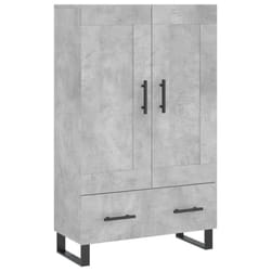 vidaXL Highboard Sideboard Storage Cabinet Side Cabinet Black Engineered Wood - concrete grey