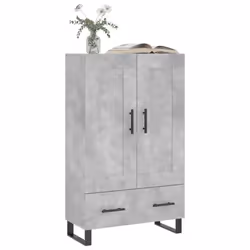 vidaXL Highboard Sideboard Storage Cabinet Side Cabinet Black Engineered Wood - concrete grey