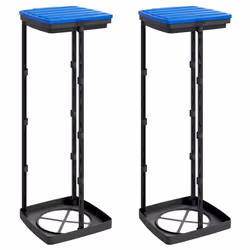 vidaXL Rubbish Bag Holders Bag Stand Sack Holder 2 pcs Black and Blue 120 L PP