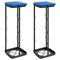 vidaXL Rubbish Bag Holders Bag Stand Sack Holder 2 pcs Black and Blue 120 L PP