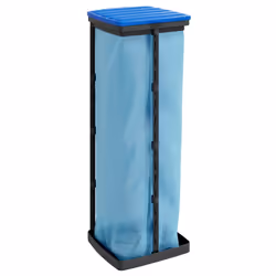 vidaXL Rubbish Bag Holders Bag Stand Sack Holder 2 pcs Black and Blue 120 L PP