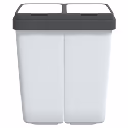 vidaXL Dual Bin Dual Compartment Rubbish Bin Waste Recycling Basket White 2x25 L