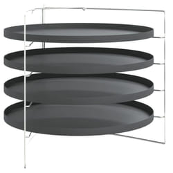 vidaXL Pizza Pans Pizza Tray Kitchen Pizza Oven Tray with Rack 4 pcs Steel