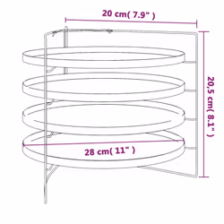 vidaXL Pizza Pans Pizza Tray Kitchen Pizza Oven Tray with Rack 4 pcs Steel