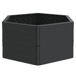 vidaXL Garden Planters Raised Bed Outdoor Flower Box Plant Pot Anthracite PP - 1 pcs