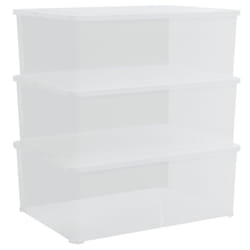 vidaXL Plastic Storage Boxes with Lid Nestable Storage Box Stackable Organiser - 37 x 26 x 13 cm, 3 pcs
