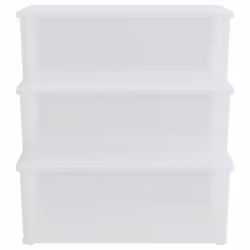 vidaXL Plastic Storage Boxes with Lid Nestable Storage Box Stackable Organiser - 37 x 26 x 13 cm, 3 pcs