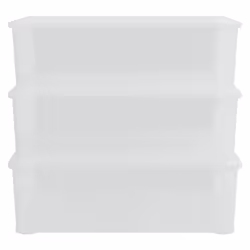 vidaXL Plastic Storage Boxes with Lid Nestable Storage Box Stackable Organiser - 54 x 38 x 16 cm, 3 pcs