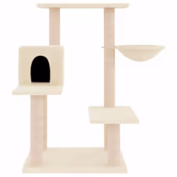 vidaXL Cat Tree Cat Tower with Sisal Scratching Posts Cat Activity Centre - cream