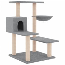 vidaXL Cat Tree Cat Tower with Sisal Scratching Posts Cat Activity Centre - light grey