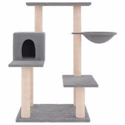 vidaXL Cat Tree Cat Tower with Sisal Scratching Posts Cat Activity Centre - light grey