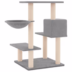 vidaXL Cat Tree Cat Tower with Sisal Scratching Posts Cat Activity Centre - light grey - Additional view 4