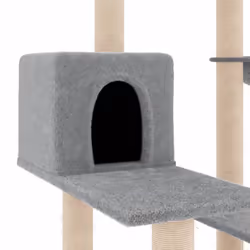 vidaXL Cat Tree Cat Tower with Sisal Scratching Posts Cat Activity Centre - light grey - Additional view 5