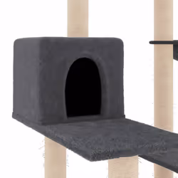 vidaXL Cat Tree Cat Tower with Sisal Scratching Posts Cat Activity Centre - dark grey - Additional view 5