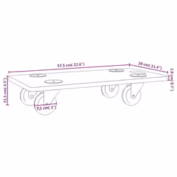 vidaXL Dolly Trolleys Moving Dolly Trolly Slider Rectangular Engineered Wood - 57.5 x 29 cm/ 2 pcs - Additional view 3