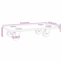 vidaXL Dolly Trolleys Moving Dolly Trolly Slider Rectangular Engineered Wood - 57.5 x 29 cm/ 6 pcs - Additional view 3