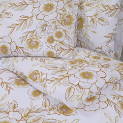 vidaXL 1/2x Duvet Cover Set Cotton Duvet Slipcover Sheet Multi Colours/Sizes - white and brown, 240 x 220 cm + 60 x 70 cm/ 2 pcs - Additional view 3