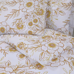 vidaXL 1/2x Duvet Cover Set Cotton Duvet Slipcover Sheet Multi Colours/Sizes - white and brown, 260 x 220 cm + 50 x 75 cm/ 2 pcs - Additional view 3