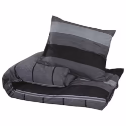vidaXL 1/2x Duvet Cover Set Cotton Duvet Slipcover Sheet Multi Colours/Sizes - dark grey, 135 x 200 cm + 80 x 80 cm/ 1 pcs - Additional view 2