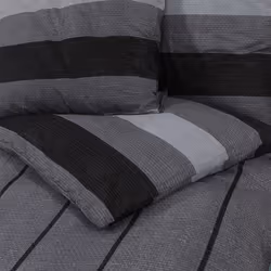 vidaXL 1/2x Duvet Cover Set Cotton Duvet Slipcover Sheet Multi Colours/Sizes - dark grey, 135 x 200 cm + 80 x 80 cm/ 1 pcs - Additional view 3